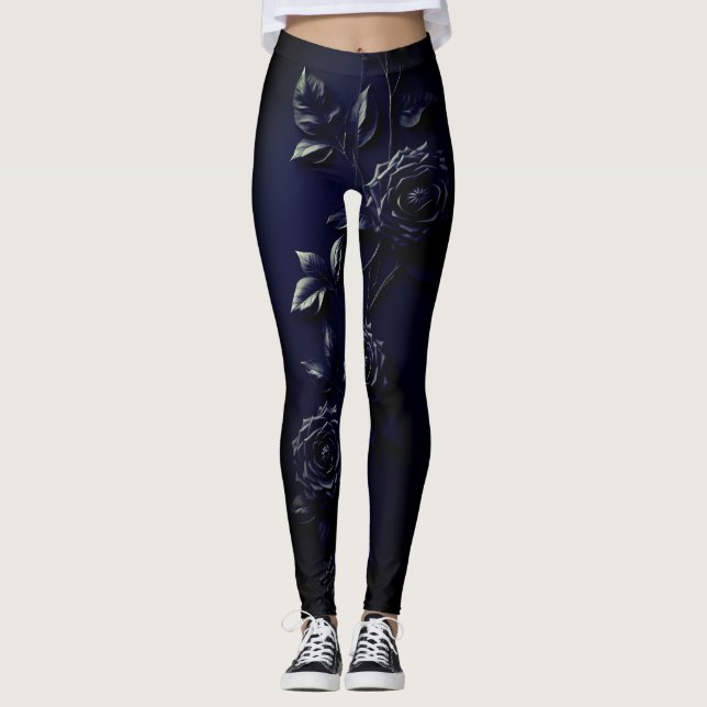 Black rose leggings (Front)