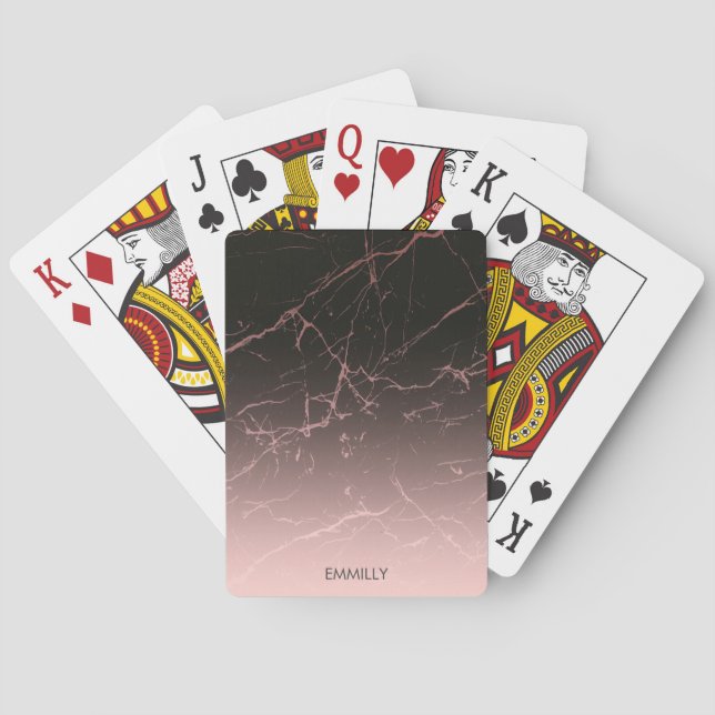 Black Rose Marble Playing Cards (Back)