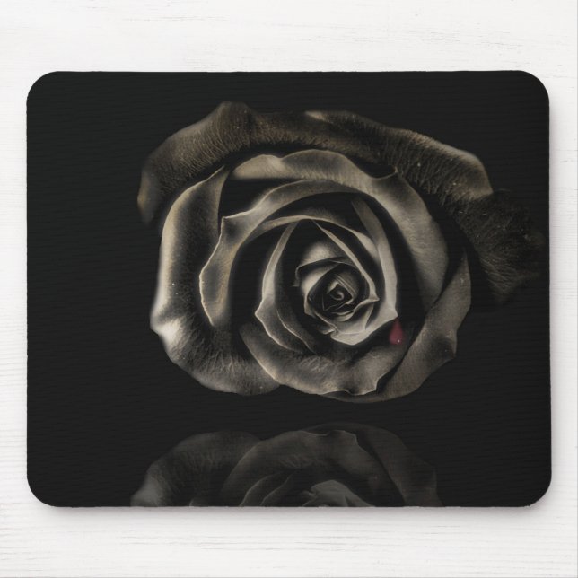 Black rose mouse pad (Front)