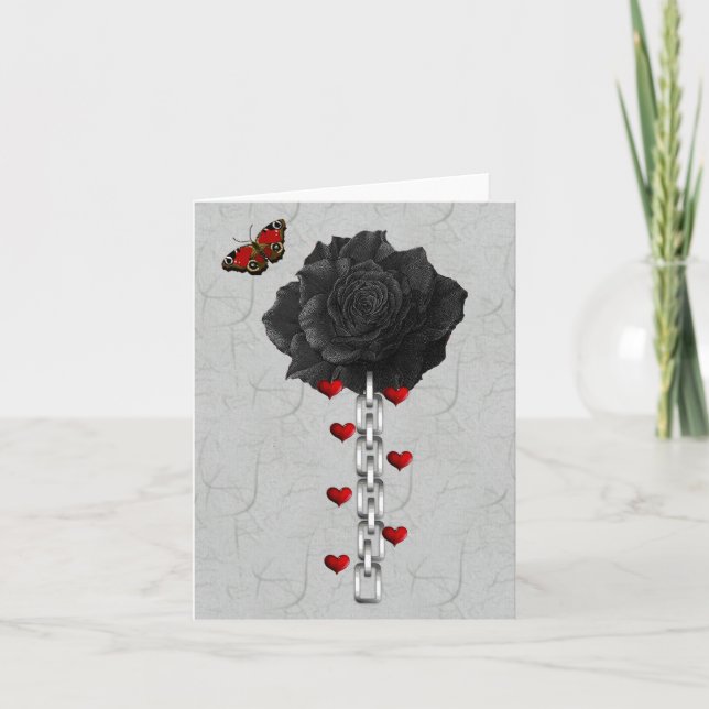 Black Rose Of Love Holiday Card (Front)