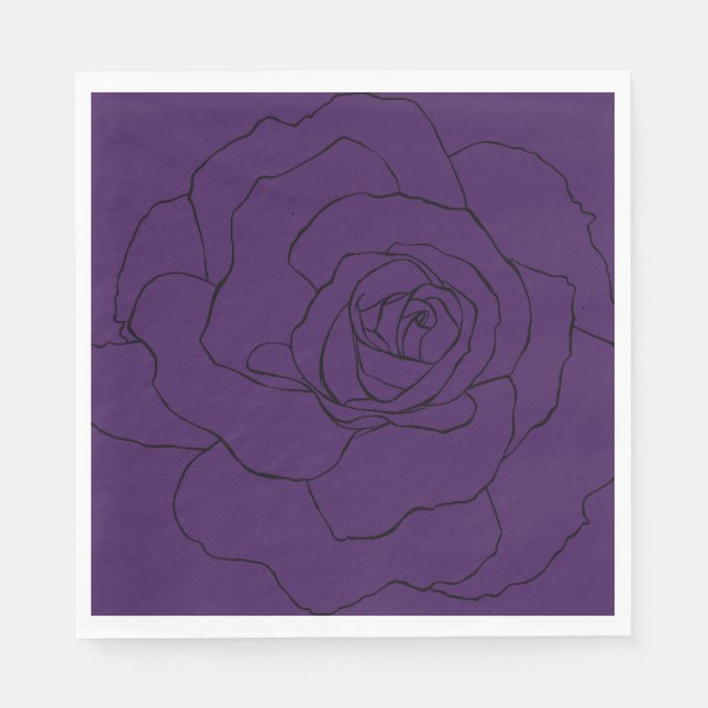 Black Rose on Purple Napkin (Front)