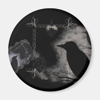 Black Rose Ravens Magnet