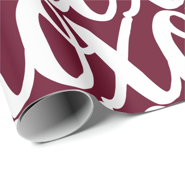 Black Rose Red White Pattern Wrapping Paper (Roll Corner)