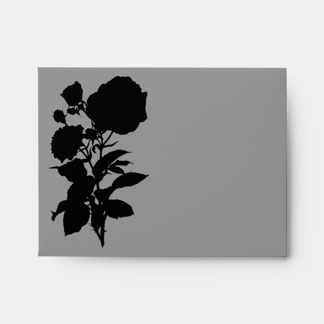 Black Rose Silhouette A2 Envelopes (Front)