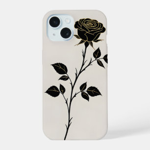 Black Rose Silhouette   Minimalist Phone Case
