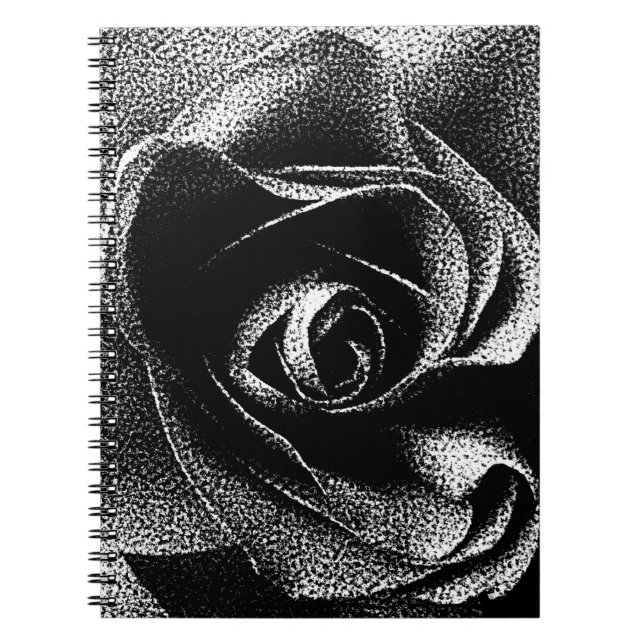 BLACK ROSE SPIRAL NOTEBOOK (Front)