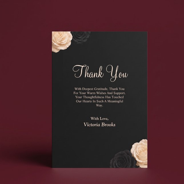 Black Rose Thank You Card (Creator Uploaded)