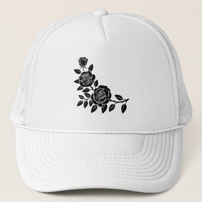 Black Rose Trucker Hat (Front)