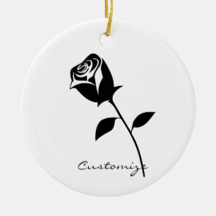 Black Rose Valentine Flower Thunder_Cove Ceramic Tree Decoration