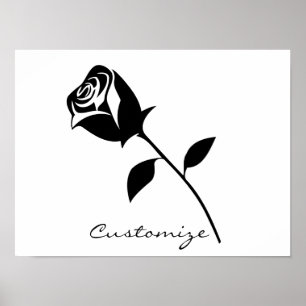 Black Rose Valentine Flower Thunder_Cove Poster