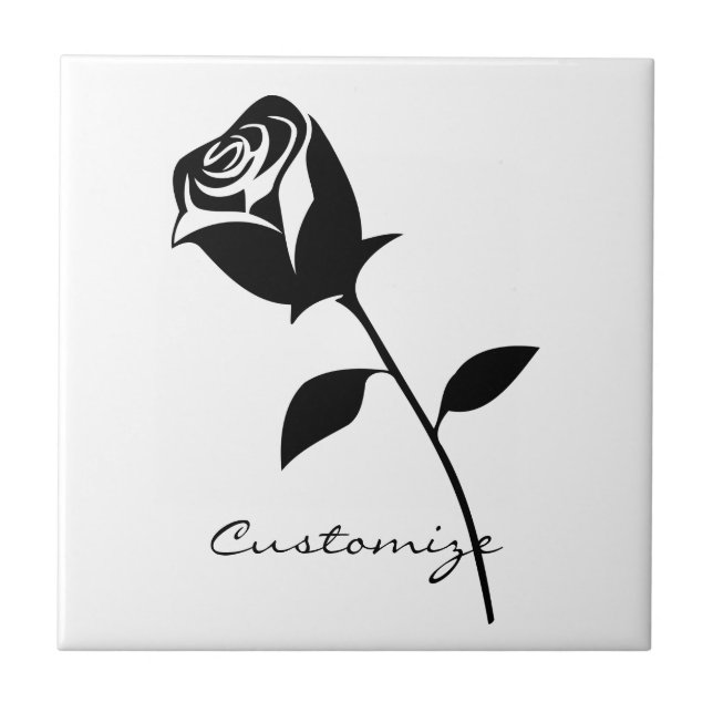 Black Rose Valentine Flower Thunder_Cove Tile (Front)