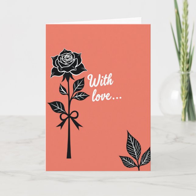 Black Rose With Love Card (Front)