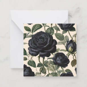 Black Roses And Green Leaves,  Card