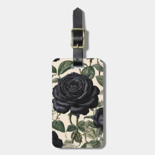 Black Roses And Green Leaves,  Luggage Tag