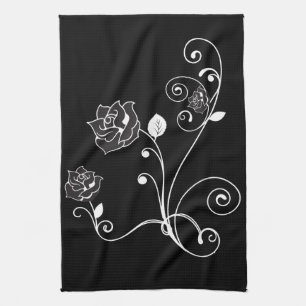 Black Roses Kitchen Towel