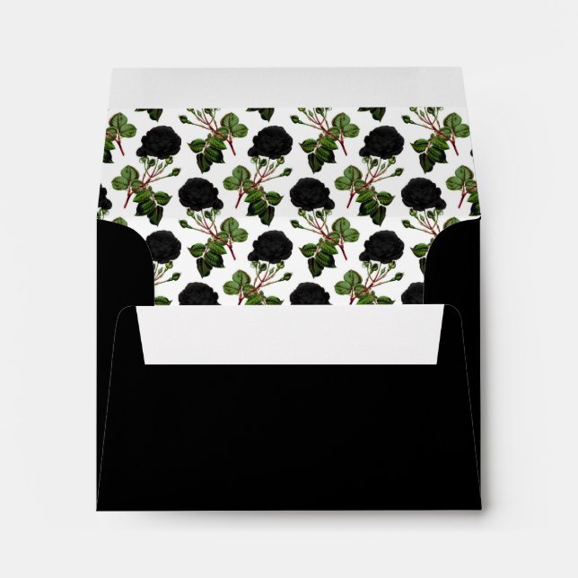 Black Roses Lined Envelope (Back (Bottom))