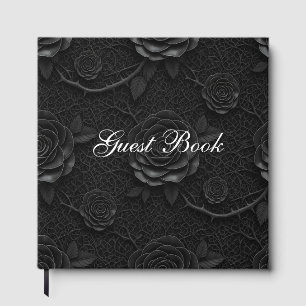 Black Roses over Black Lace Look Guest Book