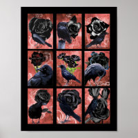 Black Roses Ravens And Crows Gothic Art