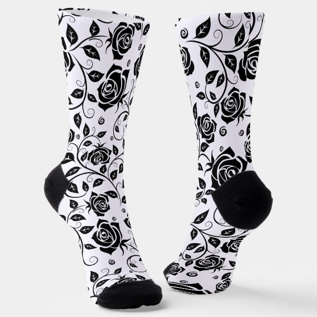 Black Roses Socks (Angled)