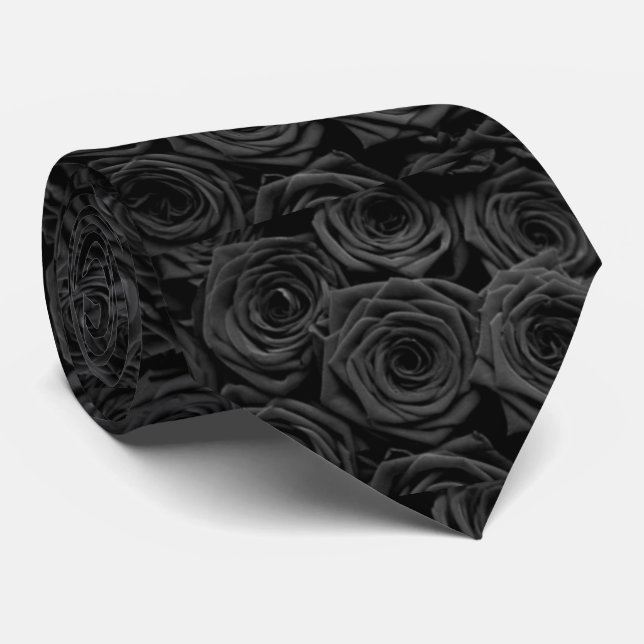 black roses tie (Rolled)