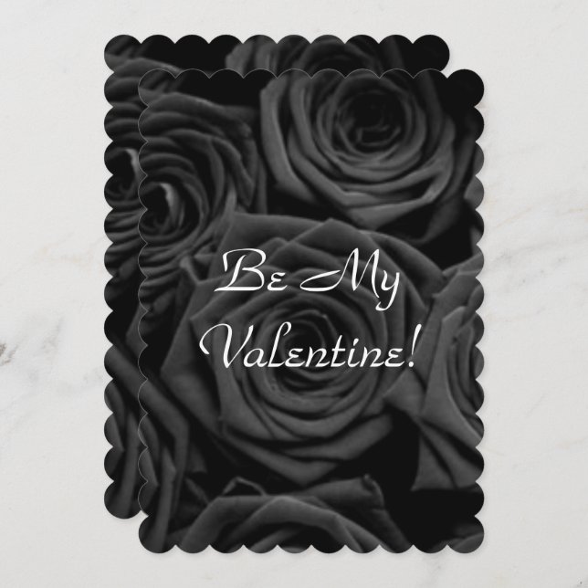 black roses Valentine's Holiday Card (Front/Back)