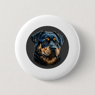 Black Rottweiler 6 Cm Round Badge