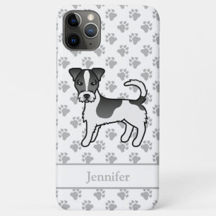 Black Rough Coat Jack Russell Terrier Dog & Name Case-Mate iPhone Case