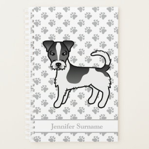 Black Rough Coat Jack Russell Terrier Dog & Name Planner
