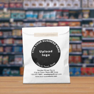 Black Round Business Brand on Paper Bag