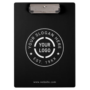 Black Round Custom Logo Business Branded Clipboard