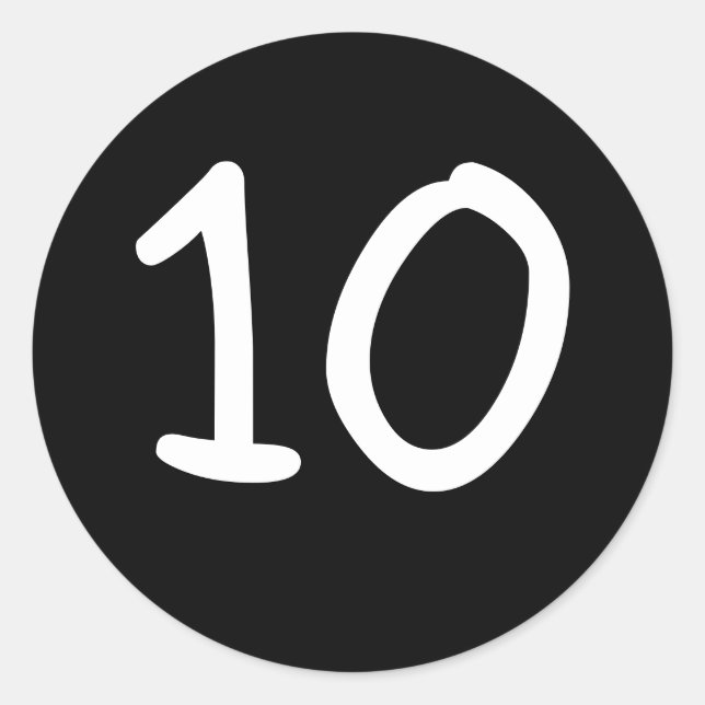 Black Round custom number Sticker (Front)