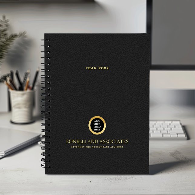 Black Round Gold Logo Name Professional corporate Planner (Creator Uploaded)