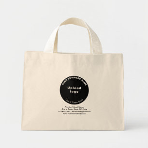 Black Round Shape Business Brand on Mini Tote Bag