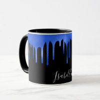 Black royal blue glitter drips name script