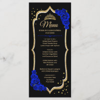Black Royal Blue Gold Quinceanera