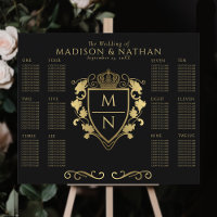 Black Royal Fantasy Monogram Wedding Seating