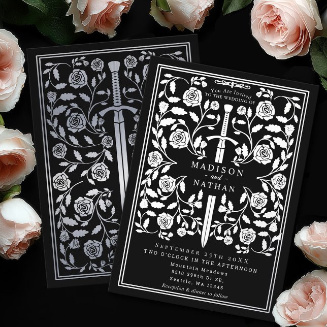 Black Royal Mediaeval Silver Sword Wedding (Creator Uploaded)