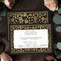 Black Royal Mediaeval Sword Wedding RSVP