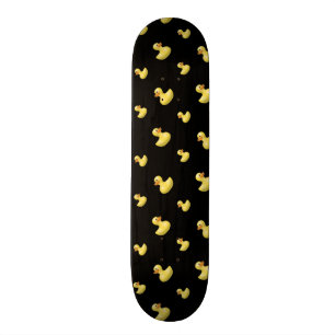 Black rubber duck pattern skateboard