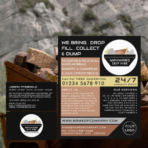 Black Rubbish Skip, Skip/Dumpster Company Business Card