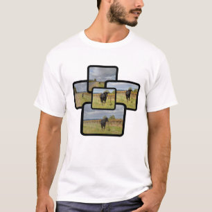 Black Runaway Cow Montage, T-Shirt