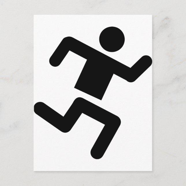 black runner athletics sprinter run postcard (Front)