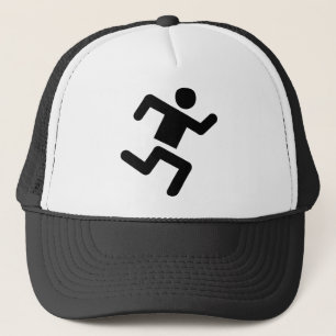black runner athletics sprinter run trucker hat