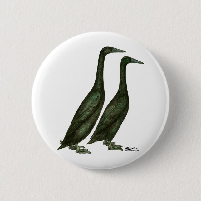 Black Runner Ducks 6 Cm Round Badge (Front)