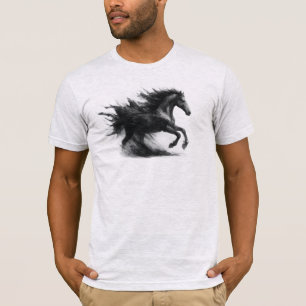 Black Running Horse Graphic T-Shirt