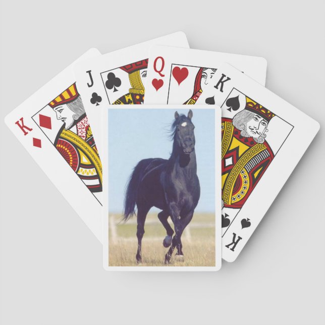 Black Running Horse Playing Cards (Back)