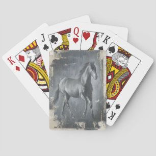 Black Running Stallion Playing Cards