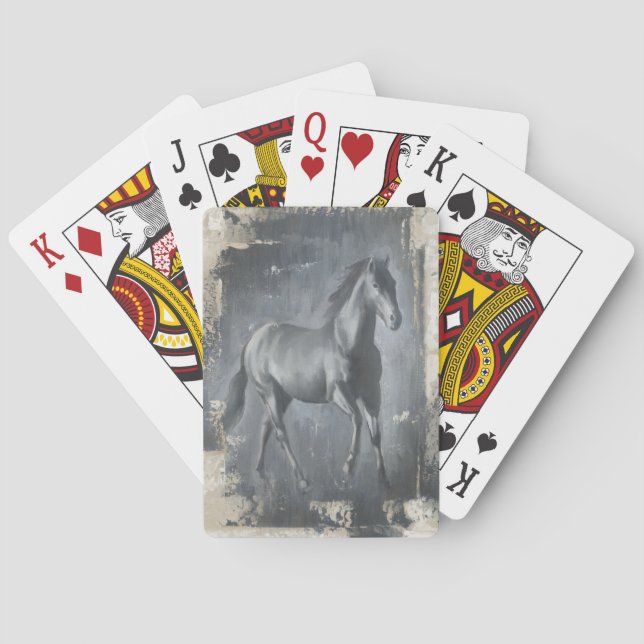 Black Running Stallion Playing Cards (Back)