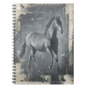 Black Running Stallion Spiral Notebook