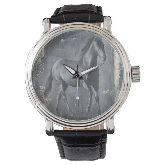 Black Running Stallion Watch (Front)